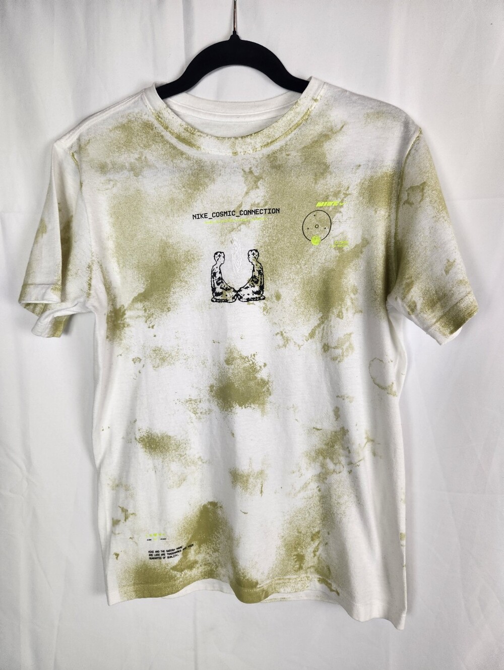 Nike Cosmic Connection Graphic Tee Small White Green Space Streetwear Cotton